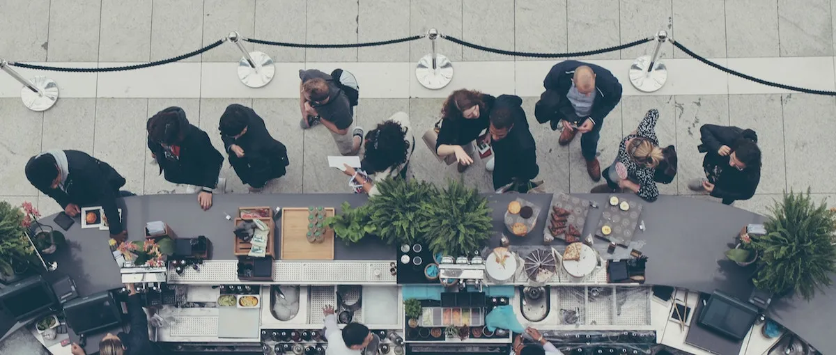 Image of people queuing